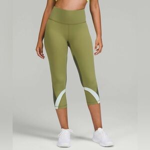 Lululemon Throwback Inspire High-Rise Crop Leggings Size 6 Green